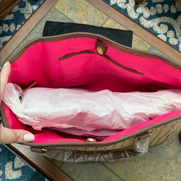 Juicy Couture Palm Springs Straw/Leather Tote NEW - Picture 6 of 15